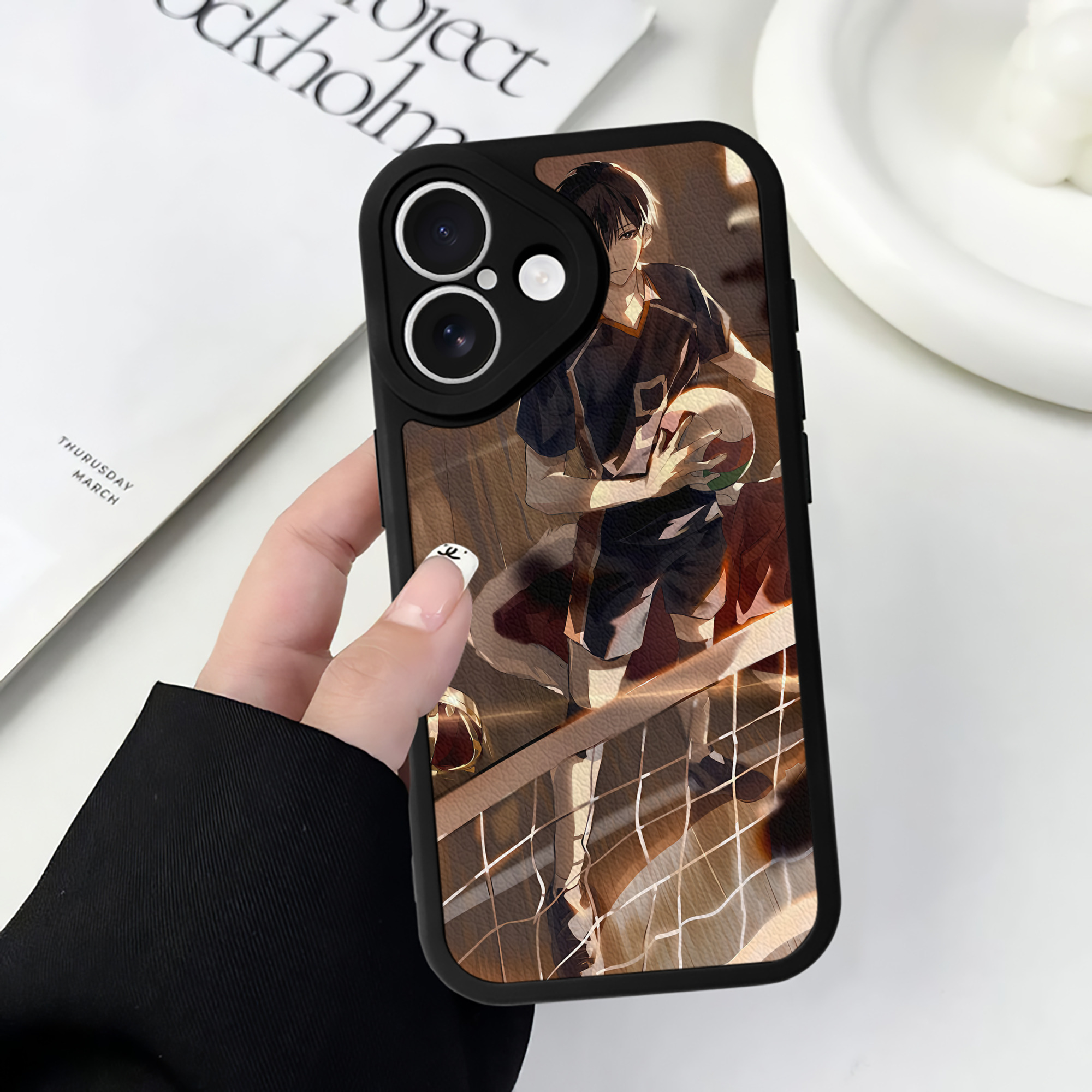 （画像用） ハイキュー!! Haikyu!! 【iPhone 16シリーズ対応】シリコンスマホケース（レザー調） 材質：シリコン